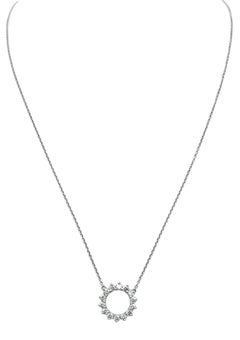 Tiffany & Co. Open Circle Diamond Pendant Necklace in Platinum