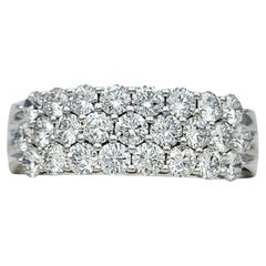 The Leo Diamond Multi Row Band Ring in 14 Karat White Gold