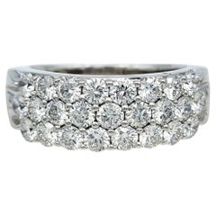 The Leo Diamond Multi Row Band Ring in 14 Karat White Gold