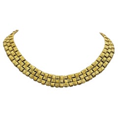 Roberto Coin Appassionata Woven Necklace with Diamond Clasp Two-Tone 18K Gold