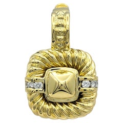David Yurman Diamond Albion Enhancer Pendant in 18 Karat Yellow Gold