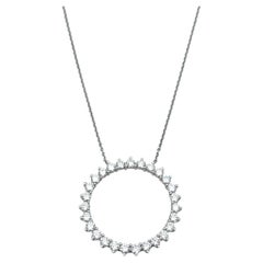 Tiffany & Co. Round Diamond Open Circle Pendant Necklace in Platinum