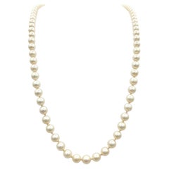 Mikimoto Cultured Akoya Pearl 24" Strand Necklace with 18 Karat Gold Clasp