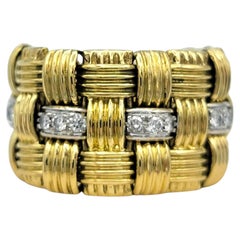 Roberto Coin Appassionata Diamond Flex Band-Ring aus 18-Karat-Gelbgold