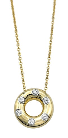 Tiffany & Co. Diamond Etoile Pendant Necklace in 18 Karat Yellow Gold & Platinum