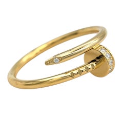 Cartier Juste un Clou Ring with Diamonds, Small Model in 18 Karat Yellow Gold