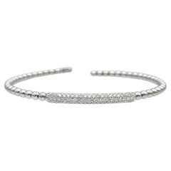 Simon G. Pavé Diamond Caviar Flex Bangle Bracelet in 18 Karat White Gold