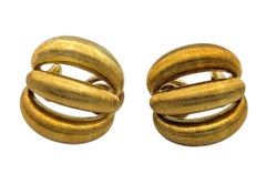 Vintage-Ohrringe von Buccellati im „Torchon“-Stil mit gewölbter Form aus gebürstetem 18-Karat-Gelbgold