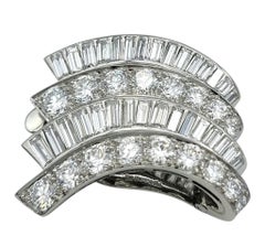 Vintage Tiffany & Co. Art Deco Multi Diamond Dress Clip in Platinum