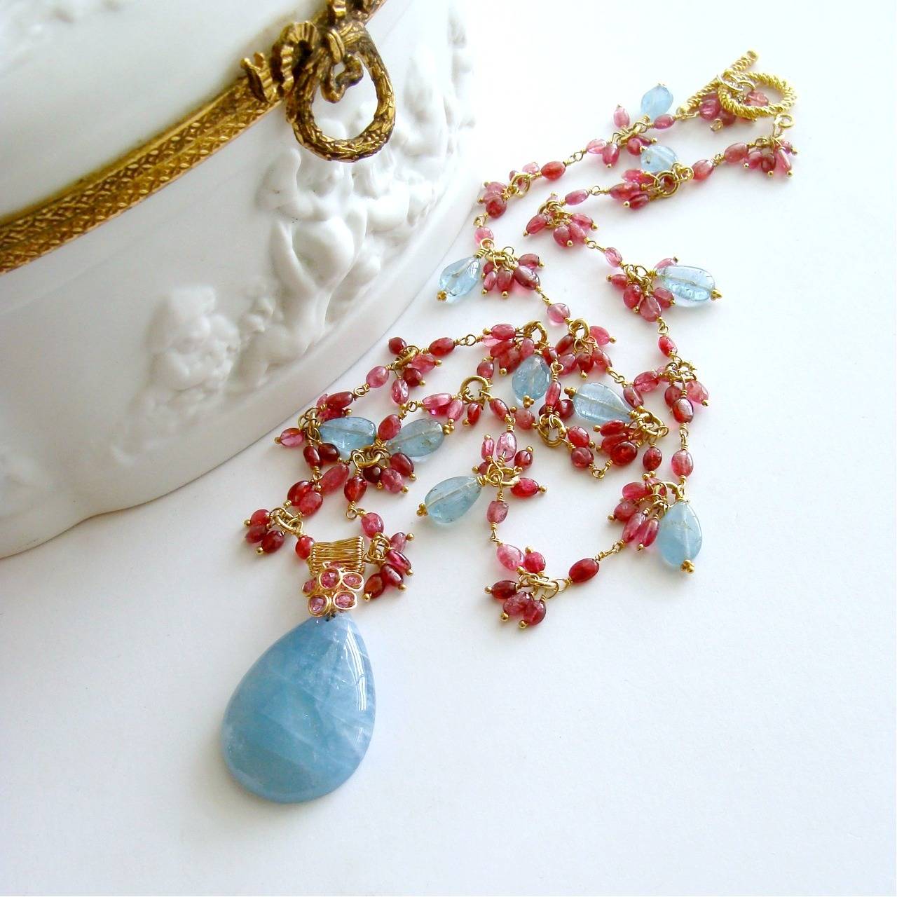Pandora aquamarine necklace clearance