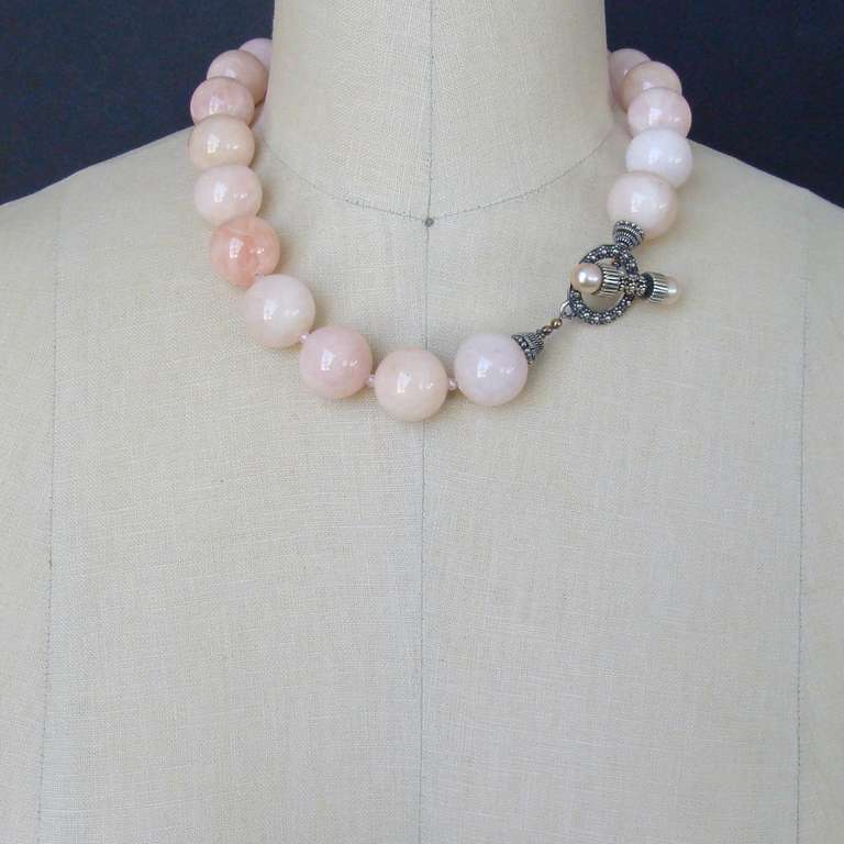 Morganite Beryl Pink Zircon Freshwater Pearls Choker Necklace 4