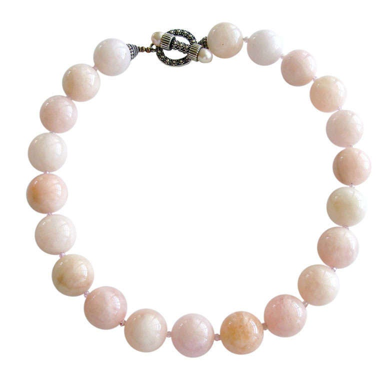 Morganite Beryl Pink Zircon Freshwater Pearls Choker Necklace