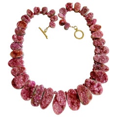 Pink Cobalto Calcite Druzy Necklace