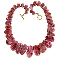 Pink Cobalto Calcite Druzy Necklace 10