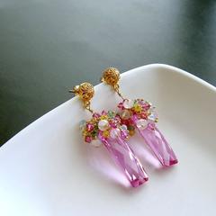 Pink Topaz Cluster Delphine III Earrings