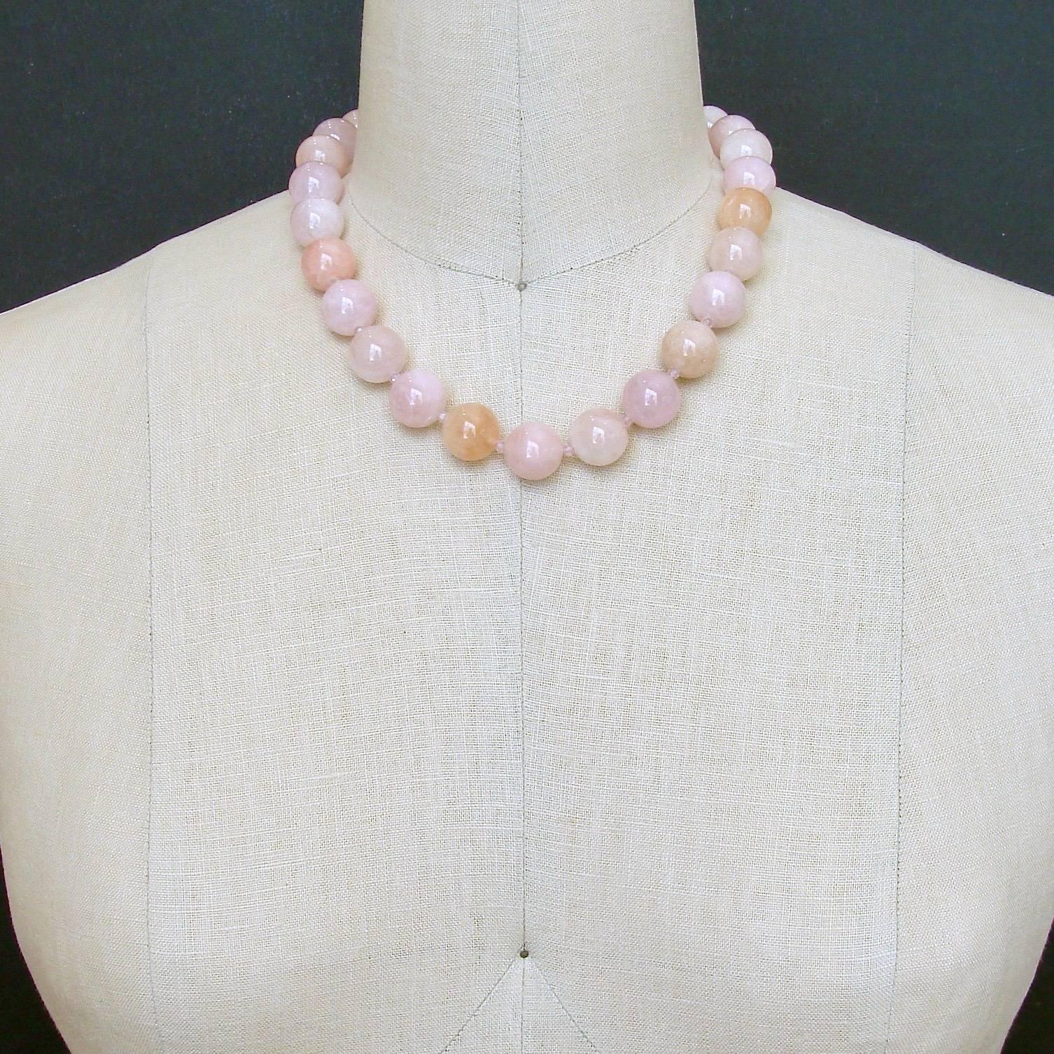 Morganite Beryl Pink Zircon Mother-of-Pearl Opal Choker Necklace In New Condition In Colleyville, TX