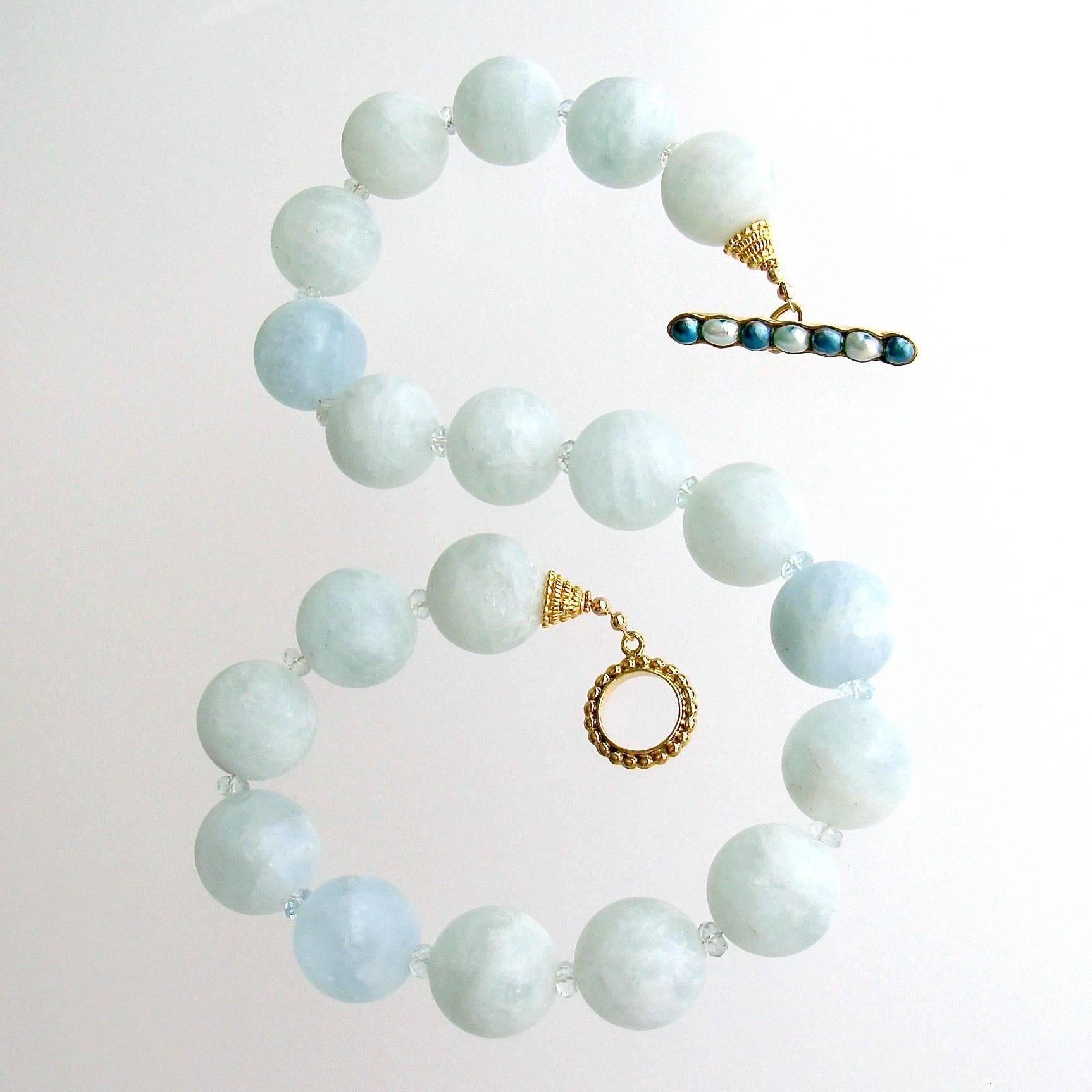 Artisan Matte Aquamarine Choker Necklace