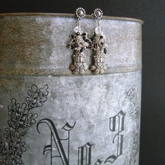 Antique Sterling Lion’s Paw Amulet Cluster Earrings