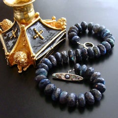 Faceted Blue Flash Labradorite Statement Necklace