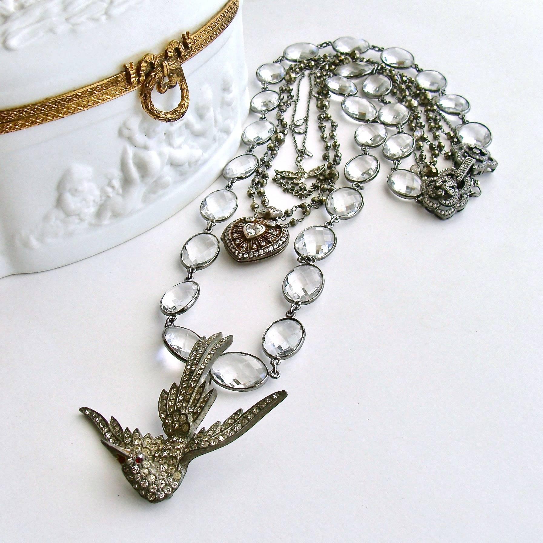 Saint Esprit Dove, Paste Heart Vinaigrette, Rock Crystal Layering Necklaces 1