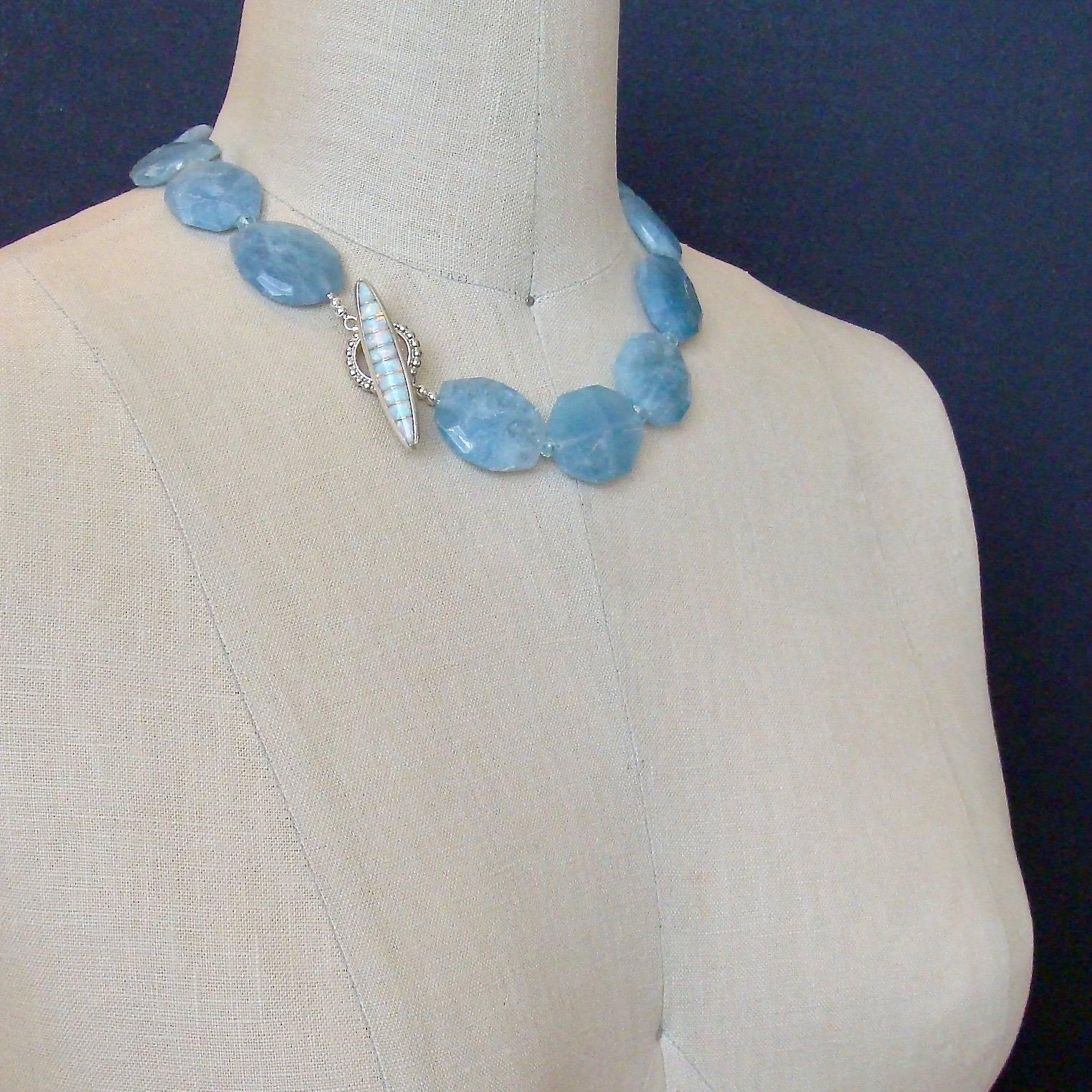 Faceted Aquamarine Nuggets Choker Necklace 1