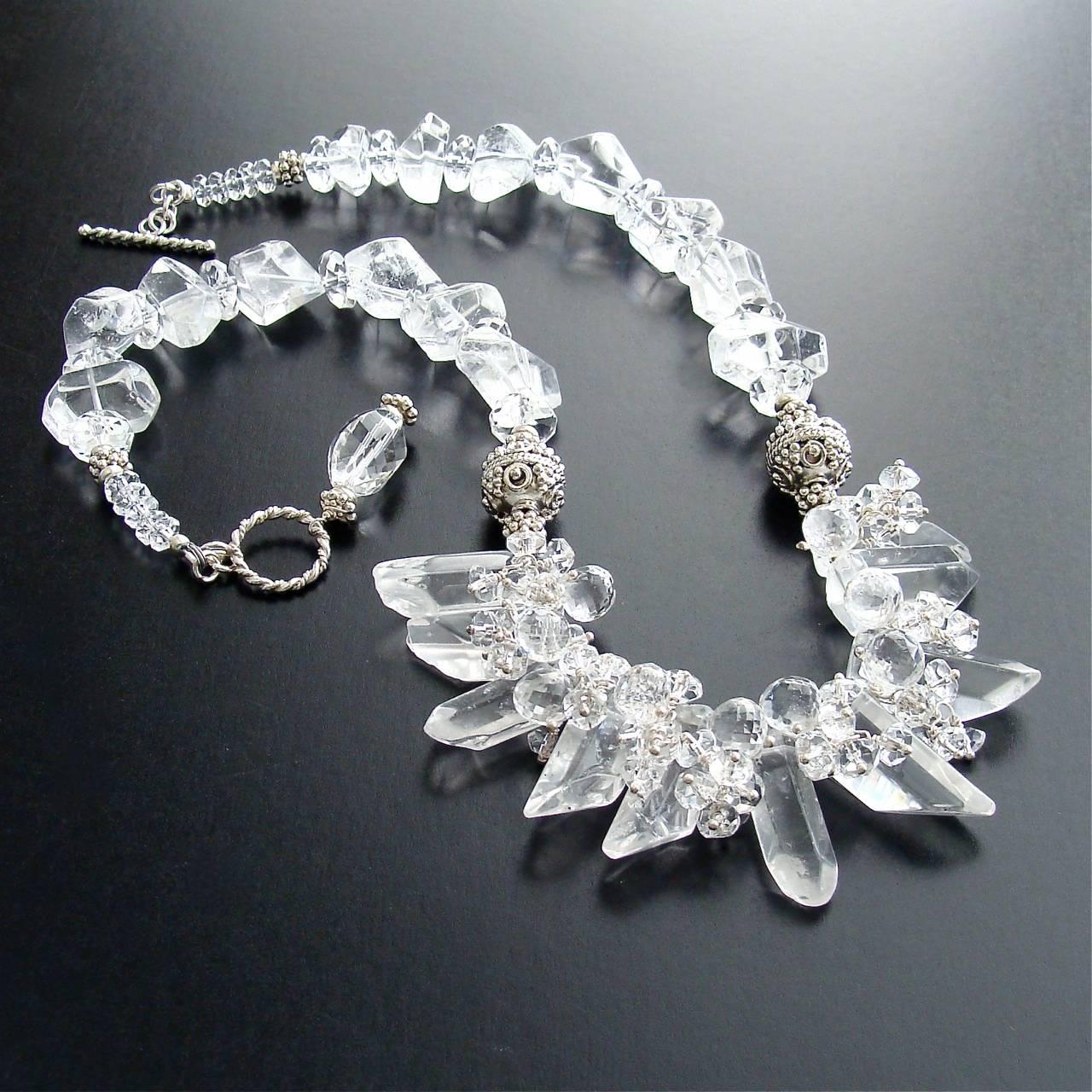 Artisan Rock Crystal Daggers Necklace