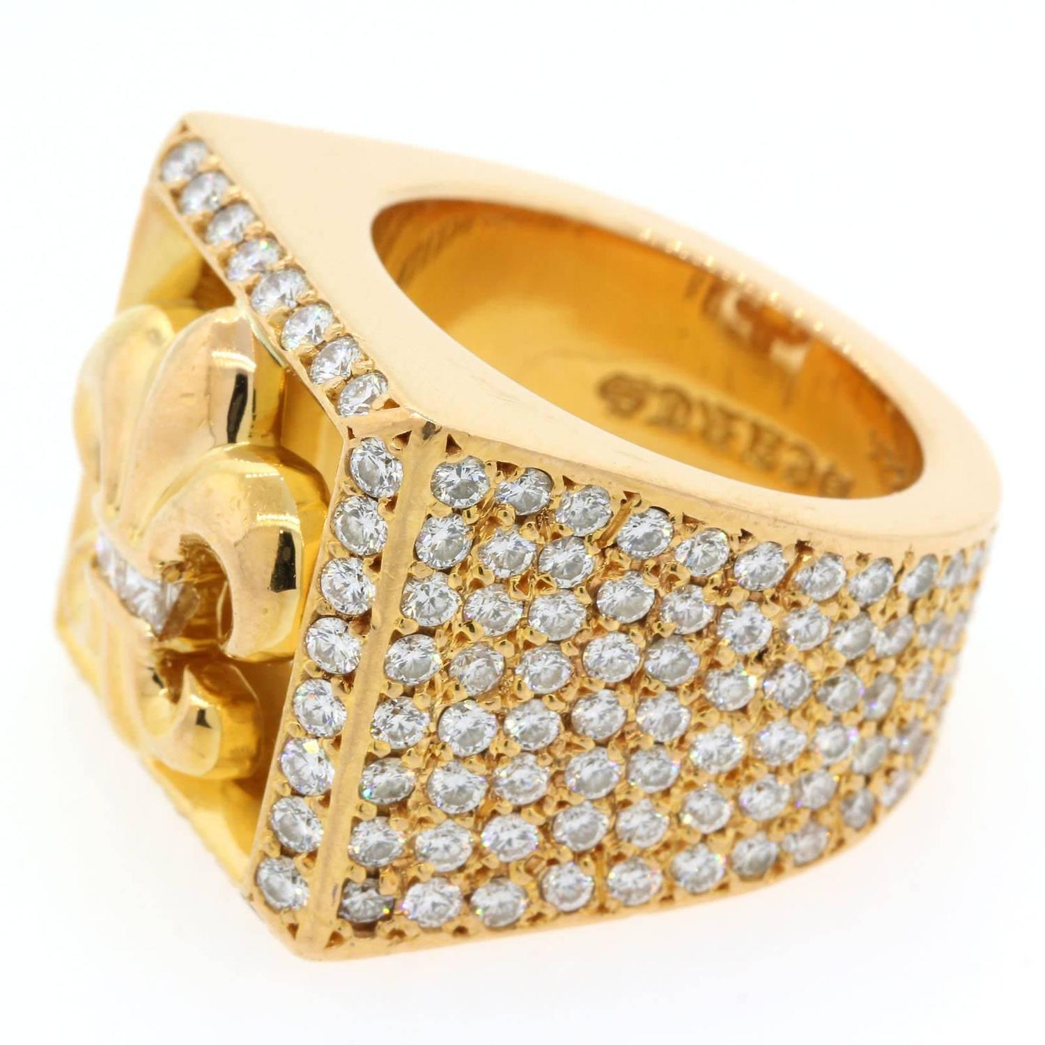 Chrome Hearts Fleur de Lis Diamond Gold Ring at 1stdibs