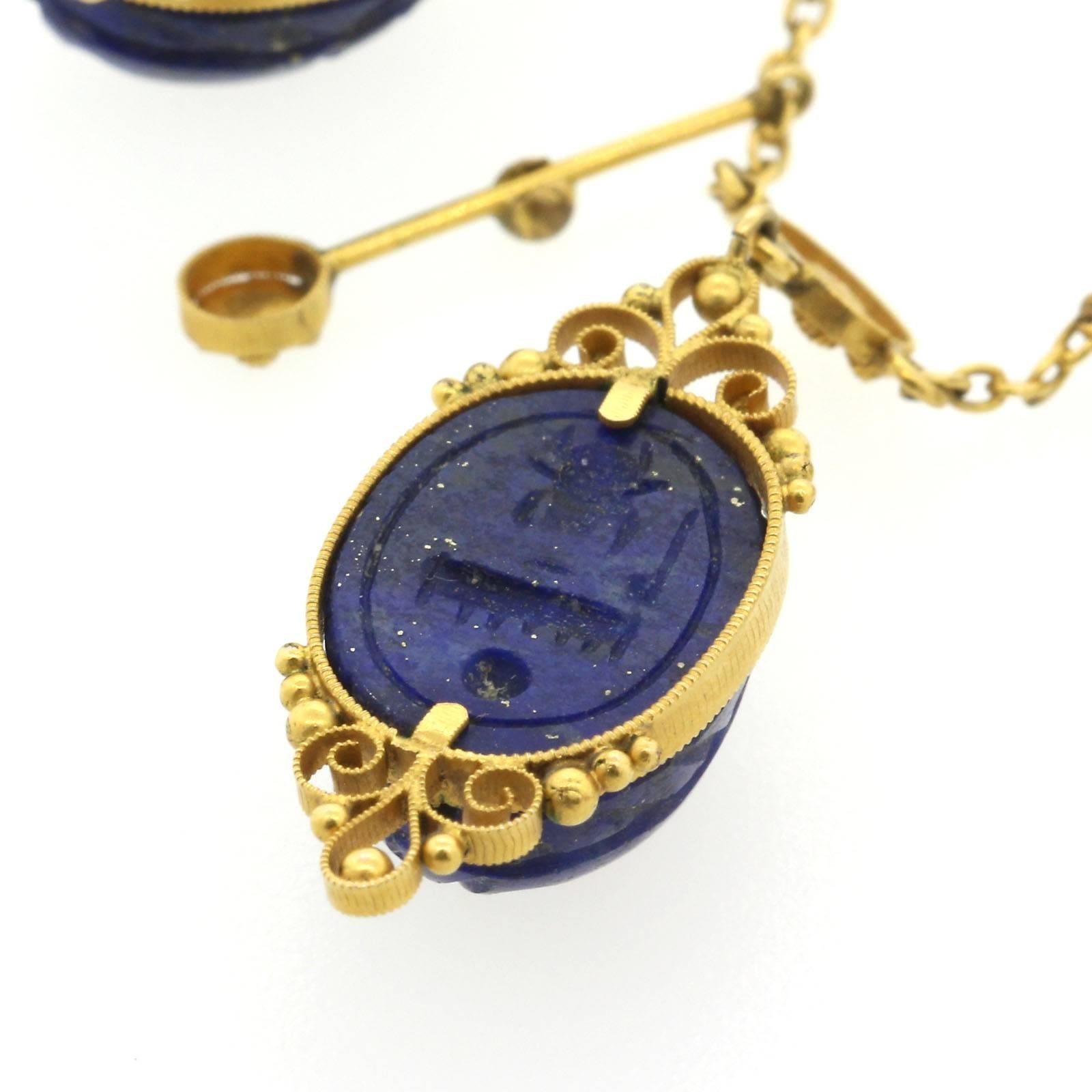 lapis lazuli scarab pendant