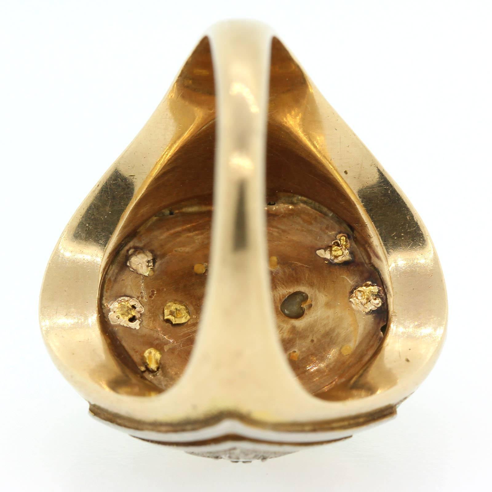 Women's 1960s  Jade Diamond Gold Platinum Ring For Sale
