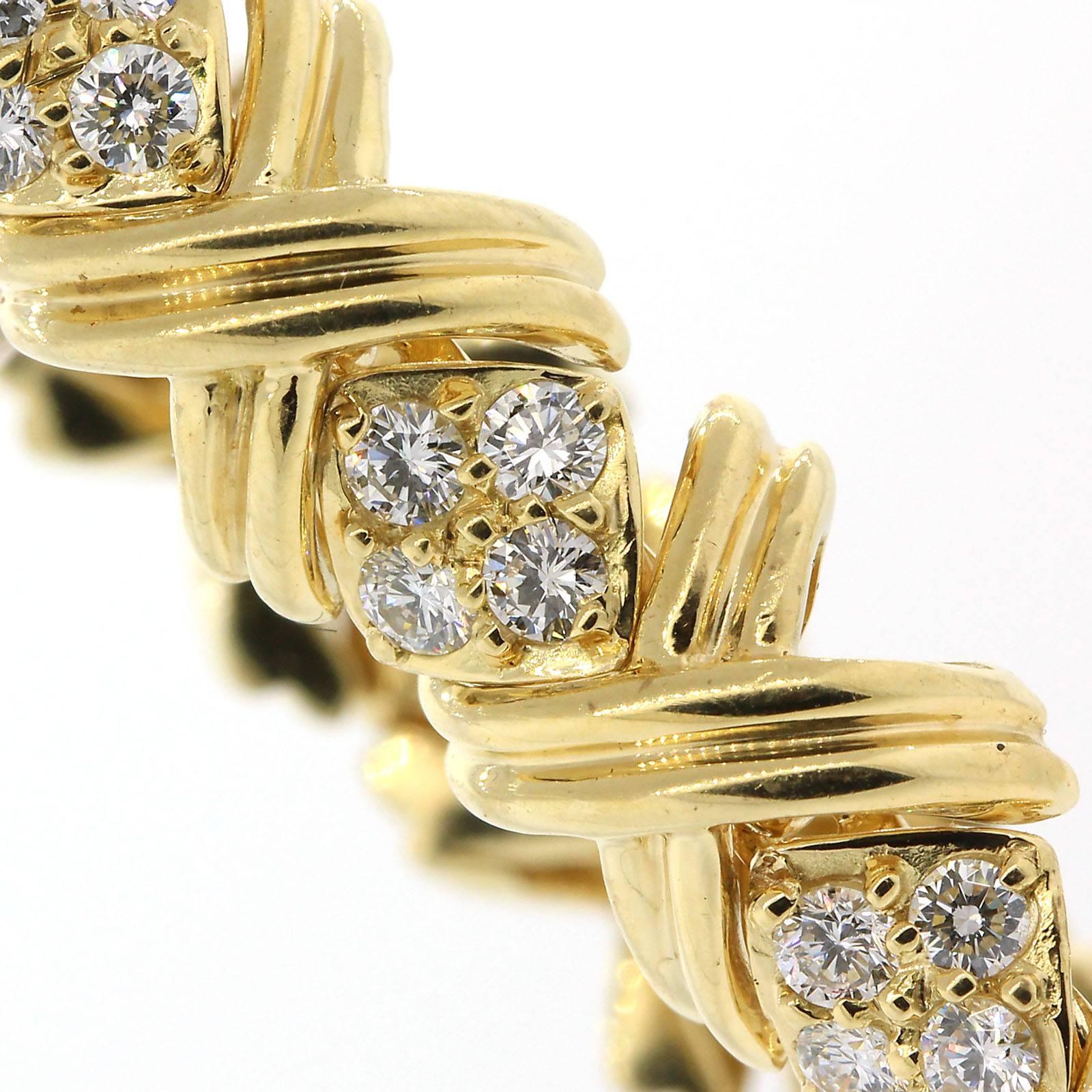 Women's Tiffany & Co. Signature X Diamond Gold Bracelet