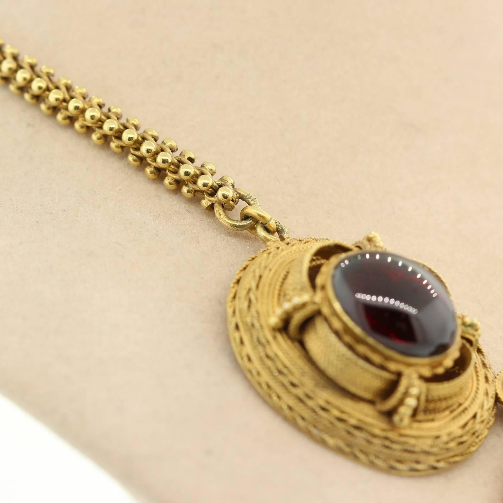Women's 1890s Garnet Gold Victorian Necklace