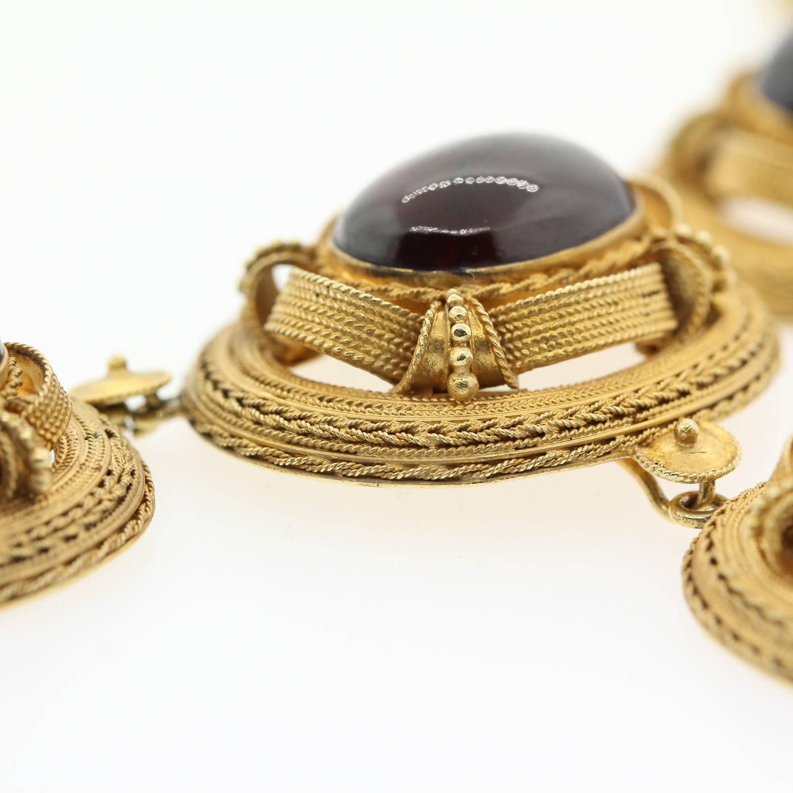 1890s Garnet Gold Victorian Necklace 1