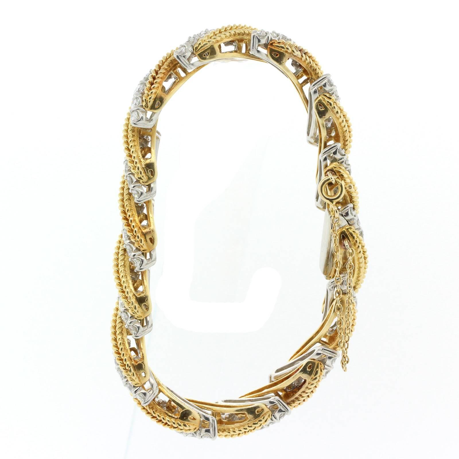 1970s Classic Diamond and Gold Bracelet In Excellent Condition In Beverly Hills, CA