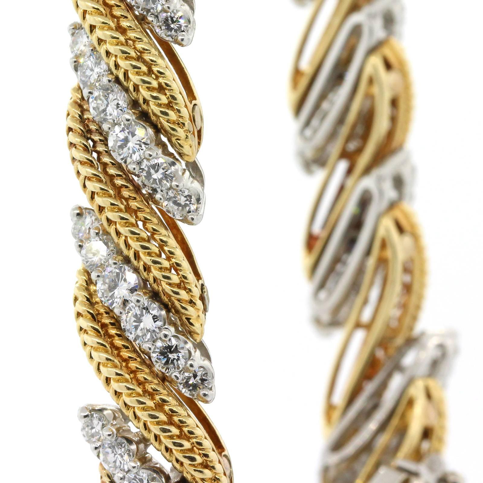Women's 1970s Classic Diamond and Gold Bracelet