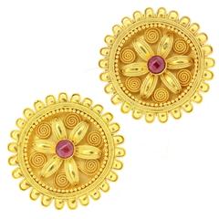 LaLaoUNIS Gold Ruby Petals Earrings 2