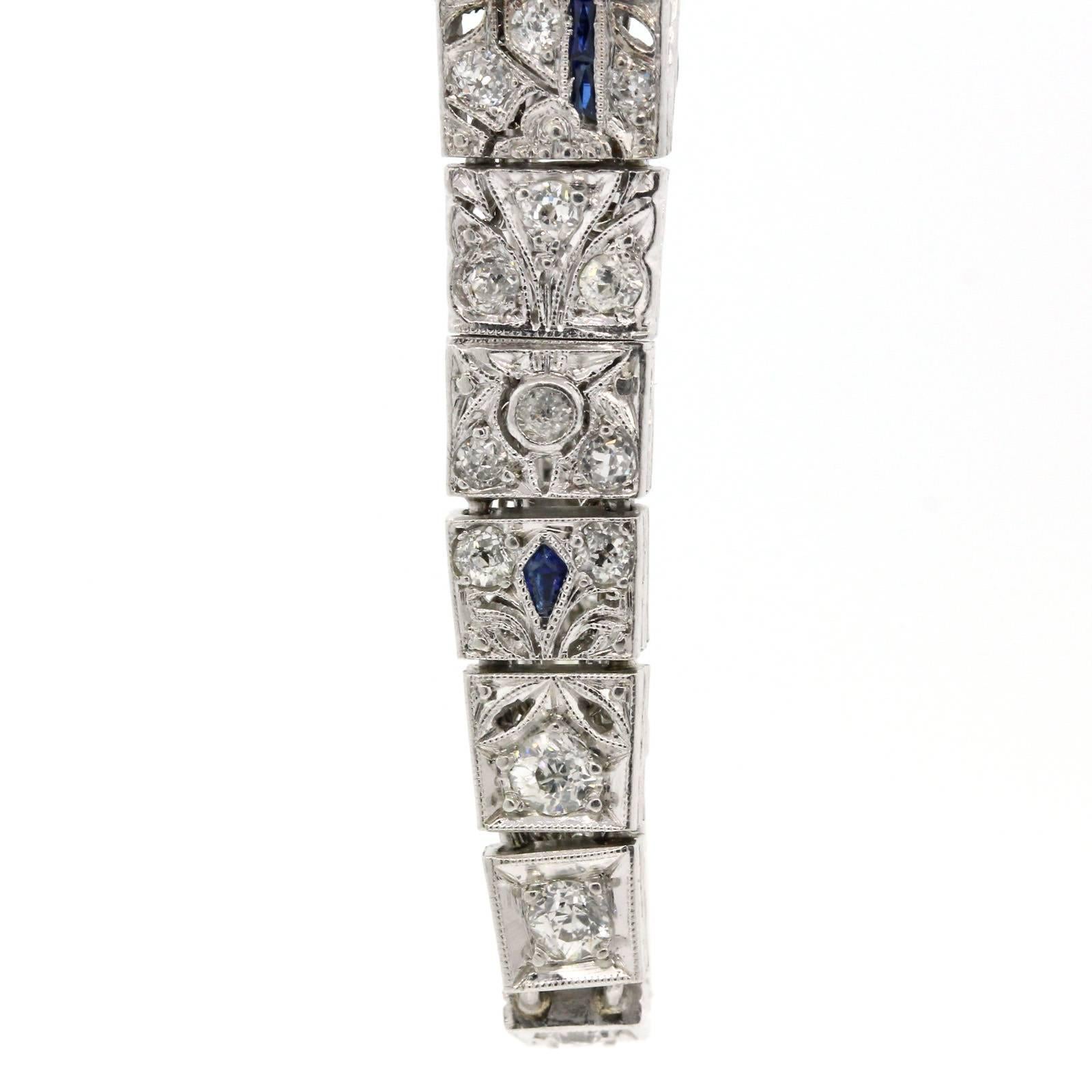 1930s Art Deco Diamond and Platinum Bracelet  In Excellent Condition In Beverly Hills, CA