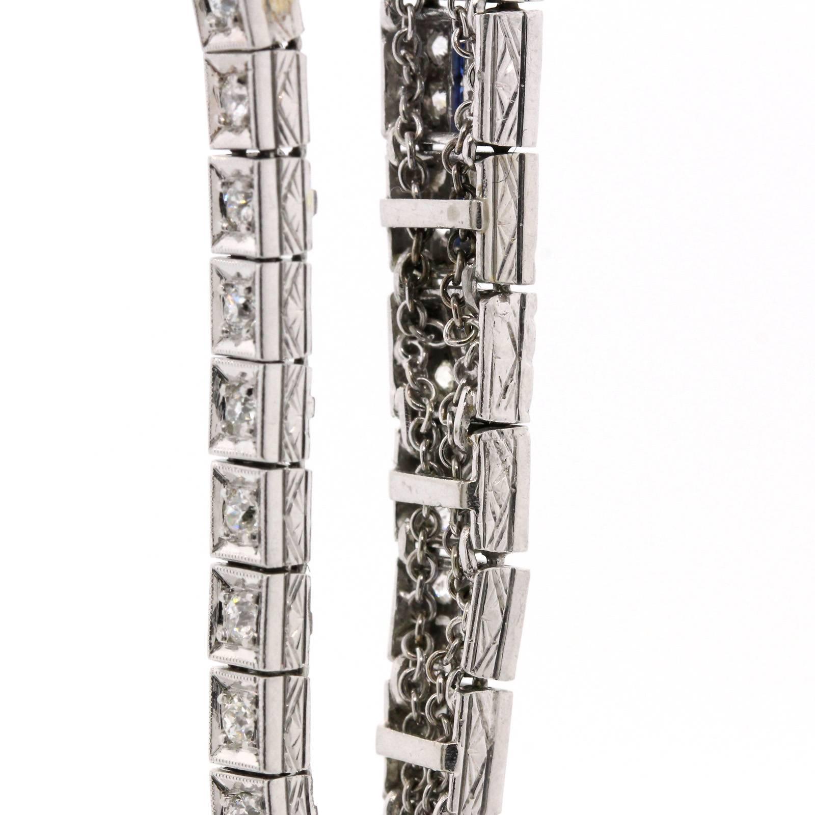 1930s Art Deco Diamond and Platinum Bracelet  2