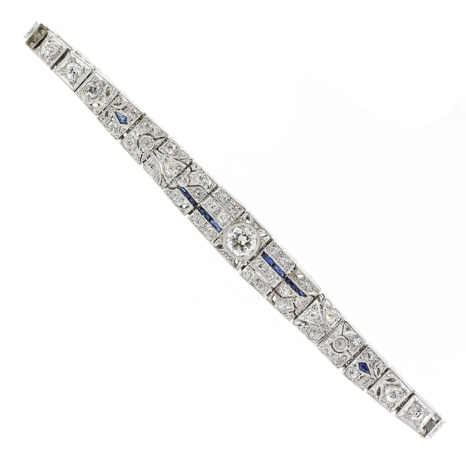 Women's 1930s Art Deco Diamond and Platinum Bracelet 