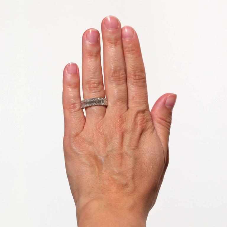 8.65 Carat Emerald Cut Diamonds Eternity Band at 1stdibs