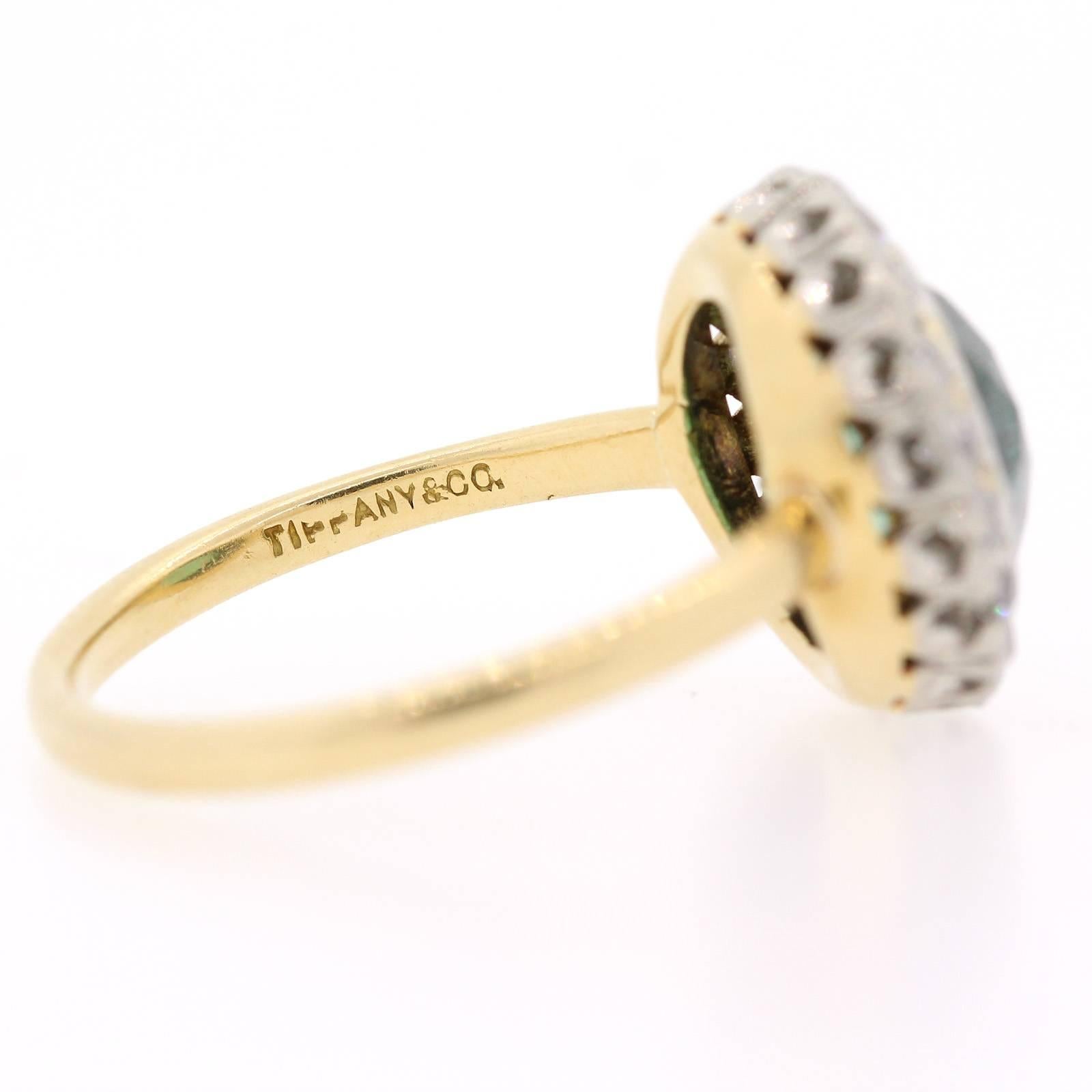 Belle Époque Tiffany & Co. Tourmaline Diamond Cluster Ring 1