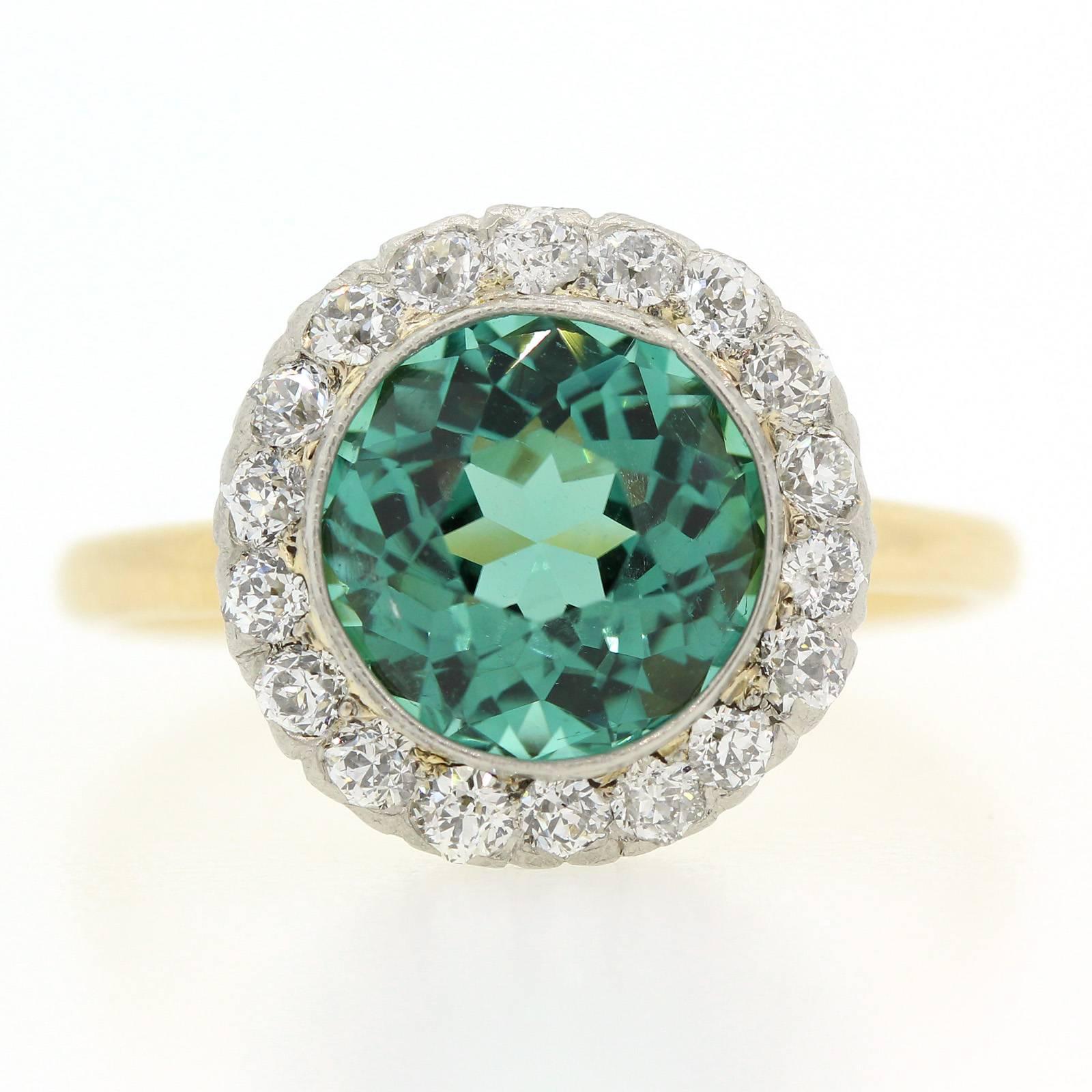 Belle Époque Tiffany & Co. Tourmaline Diamond Cluster Ring 2