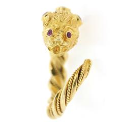 Ilias LaLounis Chimera Head Gold Ring