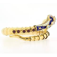1960s Enamel Gold Snake Bracelet