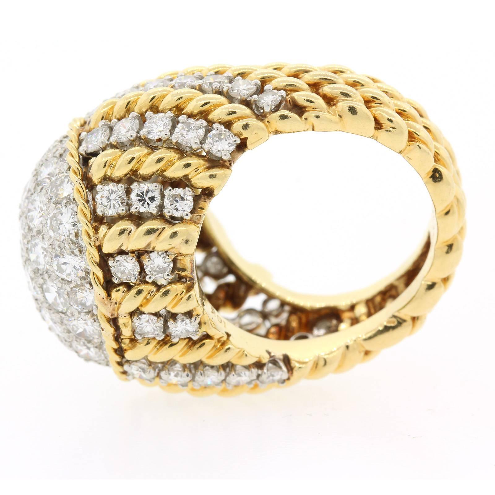 Vintage 7.25 Carat Diamond Gold Ring In Good Condition In Beverly Hills, CA