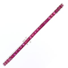 Burma Ruby Straight Line Bracelet