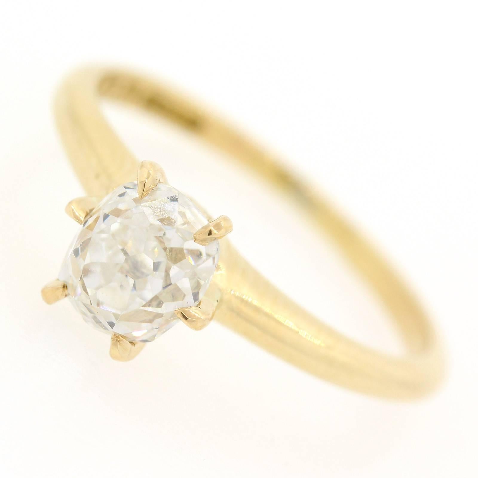 Art Nouveau Antique Old Mine Cut Diamond Gold Ring