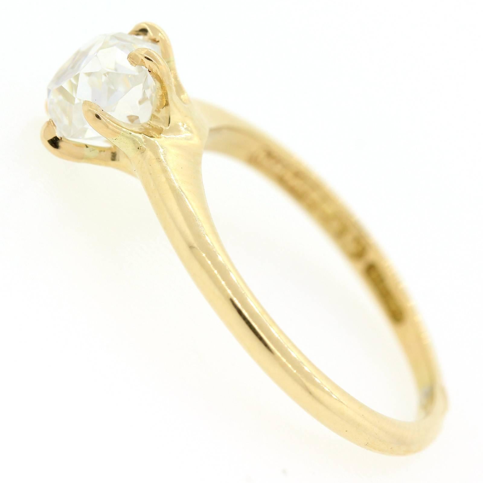 Women's Antique Old Mine Cut Diamond Gold Ring