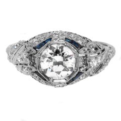 Vintage Old European Cut Diamond Platinum Ring