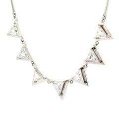 Triangle Cut Diamond Platinum Necklace