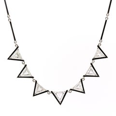 Triangle Cut Diamond Platinum Necklace